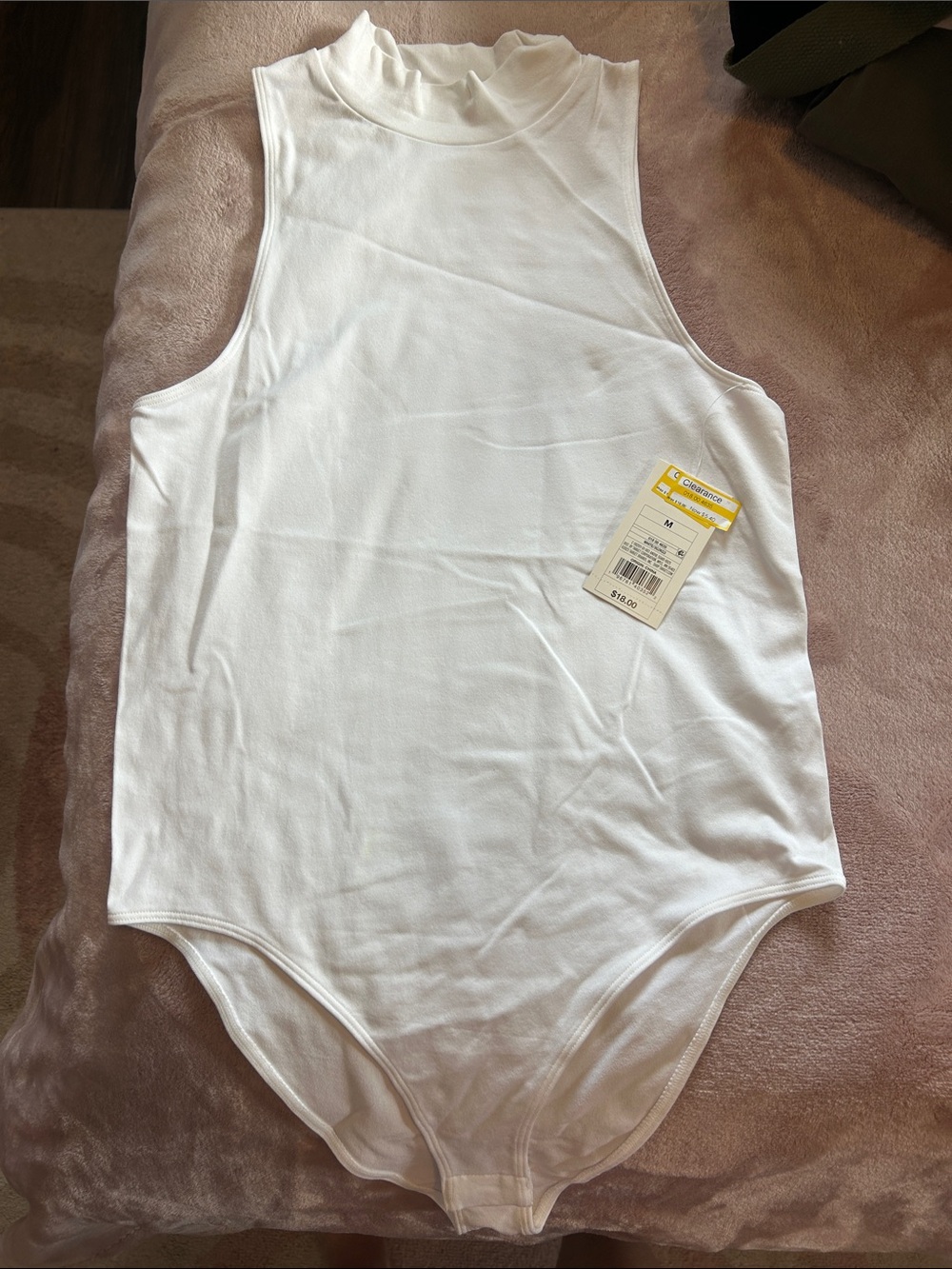 Target White Sleeveless Mock Neck Bodysuit